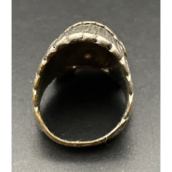 1985 Biker Ring G&S Gordon Smith Silver Tone Native American Chief  Sz  11 LOOK - Picture 3 of 10